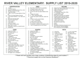 Elementary School Supply List