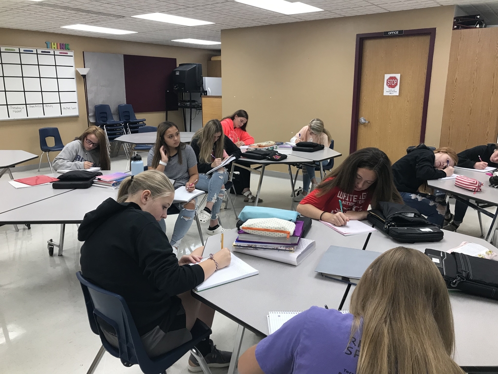 Free write Friday in Mrs. Trudeau’s room. Intro to FCS students journal each Friday as a way to practice their writing skills and connect the material to their lives.